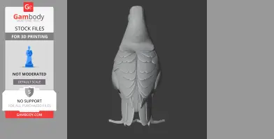3D model of an Andean goose with detailed wings and a sleek, upright posture, ready for printing.