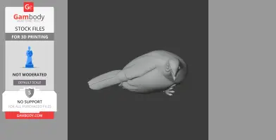 A 3D model of an Andean guan bird perched, designed for 3D printing.