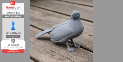 A 3D-printed model of an Andean guan bird on a wooden surface.