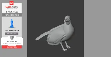 A 3D model of an Andean guan, a prehistoric bird, suitable for 3D printing.