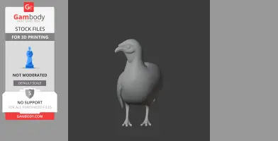3D model of an Andean guan, a bird with a distinctive beak, designed for 3D printing.