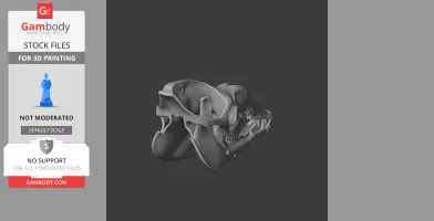 Realistic 3D model of a Camelotia dinosaur skull for 3D printing.