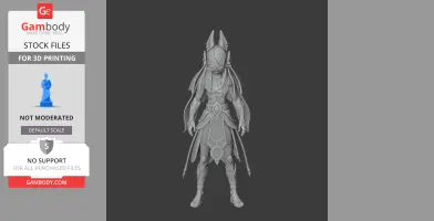 A detailed 3D model of a character from Genshin Impact, wearing an ornate outfit and headdress.