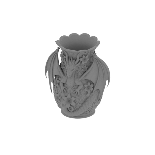 Royal Blue Lily Dragon Vase.stl