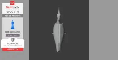 A 3D model of an Andean ibis viewed from above, for 3D printing.