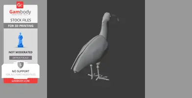 3D model of an Andean ibis, depicted in a standing pose for printing.