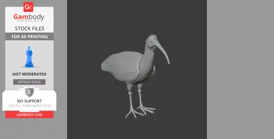 3D model of a prehistoric Andean ibis with a long beak, for 3D printing.