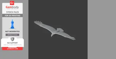 A detailed 3D model of an Andean laniisoma bird with wings spread, designed for 3D printing.