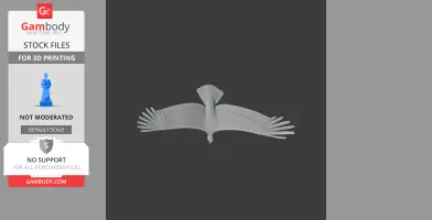 A 3D model of an Andean laniisoma, a prehistoric bird, viewed from above with wings spread.