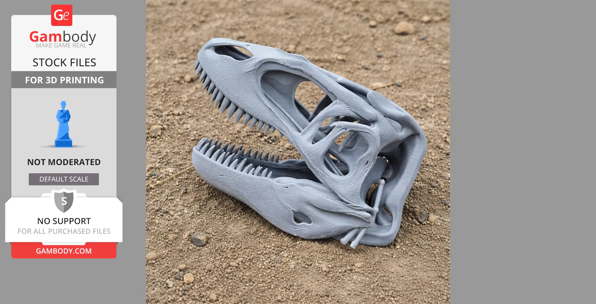 Carcharodontosaurus Skull - Skull Replica STL