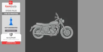 3D model of a classic BSA Gold Star motorcycle for 3D printing, side view.