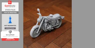 3D printed BSA Gold Star motorcycle model on a wooden floor.