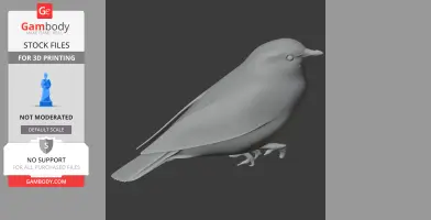 3D model of an Andean solitaire bird, detailed and ready for 3D printing.