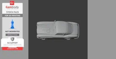 Top view of a sleek, detailed sports coupe 3D model ready for printing.