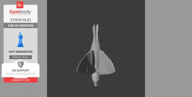 3D model of a prehistoric Andean swallow in a downward flight pose, with detailed wings and tail.