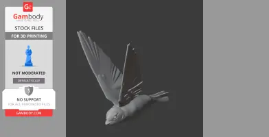 3D model of an Andean swallow in flight, designed for 3D printing.