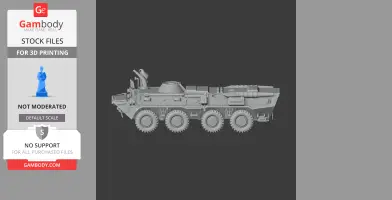 A detailed 3D model of a B-33 Zimbru tank with multiple wheels, designed for 3D printing.