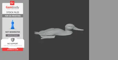3D model of a stylized Andean teal duck, suitable for 3D printing.