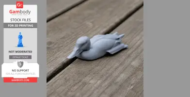 A 3D printed model of an Andean teal resting on a wooden surface.