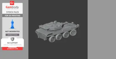 3D model of a B1 Centauro tank with detailed turret and wheels, suitable for 3D printing.