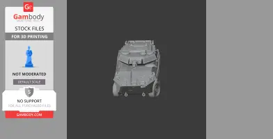 3D model of the B1 Centauro tank, front view, with detailed armored features for 3D printing.