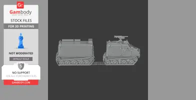 Detailed Bandvagn 206 tank model STL file for 3D printing, featuring tracked vehicles.