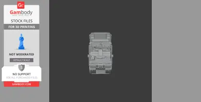 Top view of a detailed 3D model of a Bandvagn 206 tank for 3D printing.