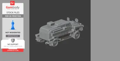 A 3D model of a futuristic armored tank vehicle with detailed panels and wheels.