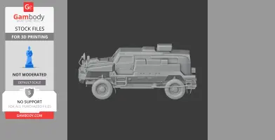 A detailed 3D model of an armored tank vehicle, suitable for 3D printing.