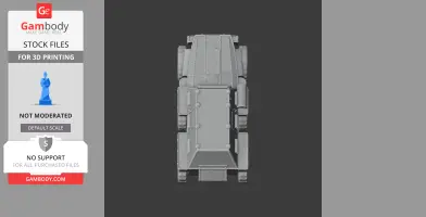 Top view of a detailed Berliet VUM tank model for 3D printing, displayed on a dark background.