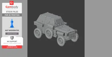 A detailed 3D model of a Berliet VUM armored vehicle, designed for 3D printing.