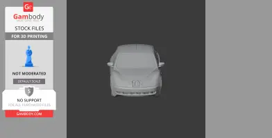 3D model of the front view of a Bugatti EB 112 vehicle for 3D printing.