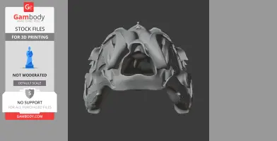 3D model of a Choyrodon dinosaur skull, showing intricate bone details, ready for printing.