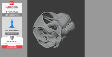 3D model of a Chromogisaurus skull replica, displaying detailed bone structure and teeth.
