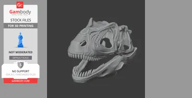 3D model of Chuanjiesaurus skull with open mouth, featuring intricate bone details.