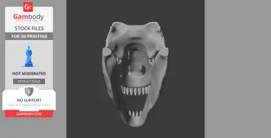 Chuanjiesaurus skull 3D model, open-mouthed, viewed from the front for 3D printing.