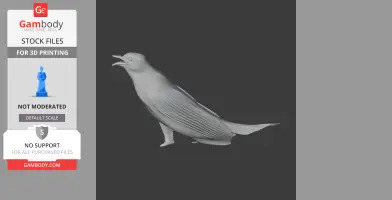 3D model of a bird with detailed wings and open beak, designed for 3D printing.