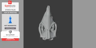 3D model of a Coelodonta skull replica, front view, designed for 3D printing.