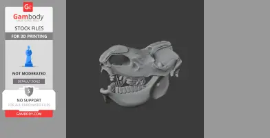 3D model of a Coelodonta skull, detailed and textured for 3D printing.