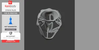 3D model of a Coloborhynchus skull viewed from the front, designed for 3D printing.