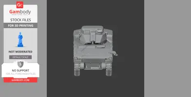 3D model of a detailed tank with rugged tracks and turret, designed for 3D printing.