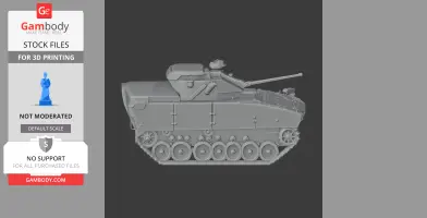 Detailed 3D model of a Bionix II tank with visible treads, turret, and barrel, for 3D printing.