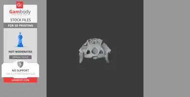3D model of a crocodile skull, designed for 3D printing.
