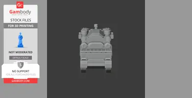 3D model of a futuristic tank with rounded features, suitable for printing.