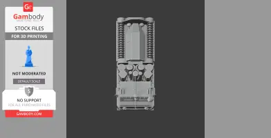 Top view of a detailed, futuristic tank model for 3D printing, with turret and suspension visible.