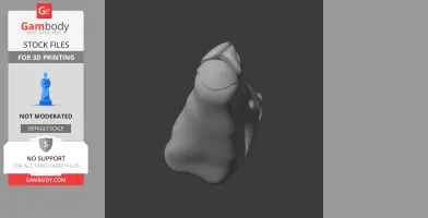 3D Cryptodraco skull model for printing, showing curved and smooth details in a grayscale render.
