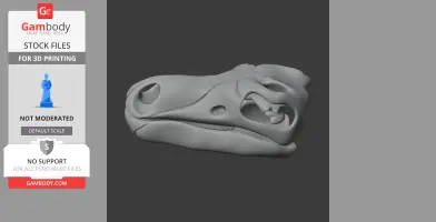 A 3D printed cryptodraco skull replica showing detailed fossil texture and shape.