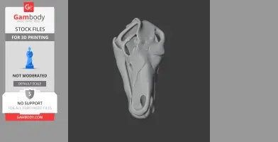 Detailed 3D model of a draconic skull, suitable for 3D printing.