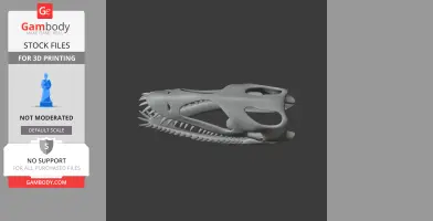 3D model of a Cryptosaurus skull with detailed features, designed for 3D printing.