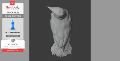 3D model of an upright, stylized anteater with detailed textures and a curved, flowing tail.